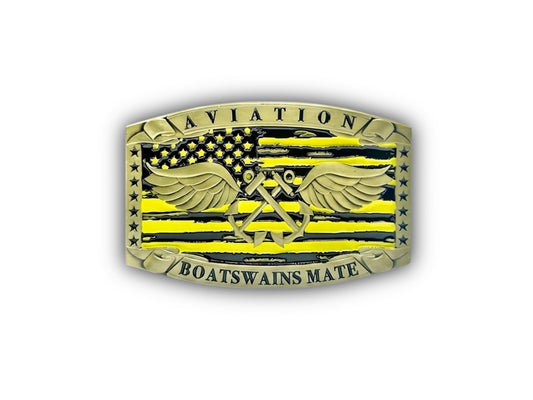 Aviation Boatswain's Mate Belt Buckle Yellow Shirt - Gold Finish | 1944 Collectibles
