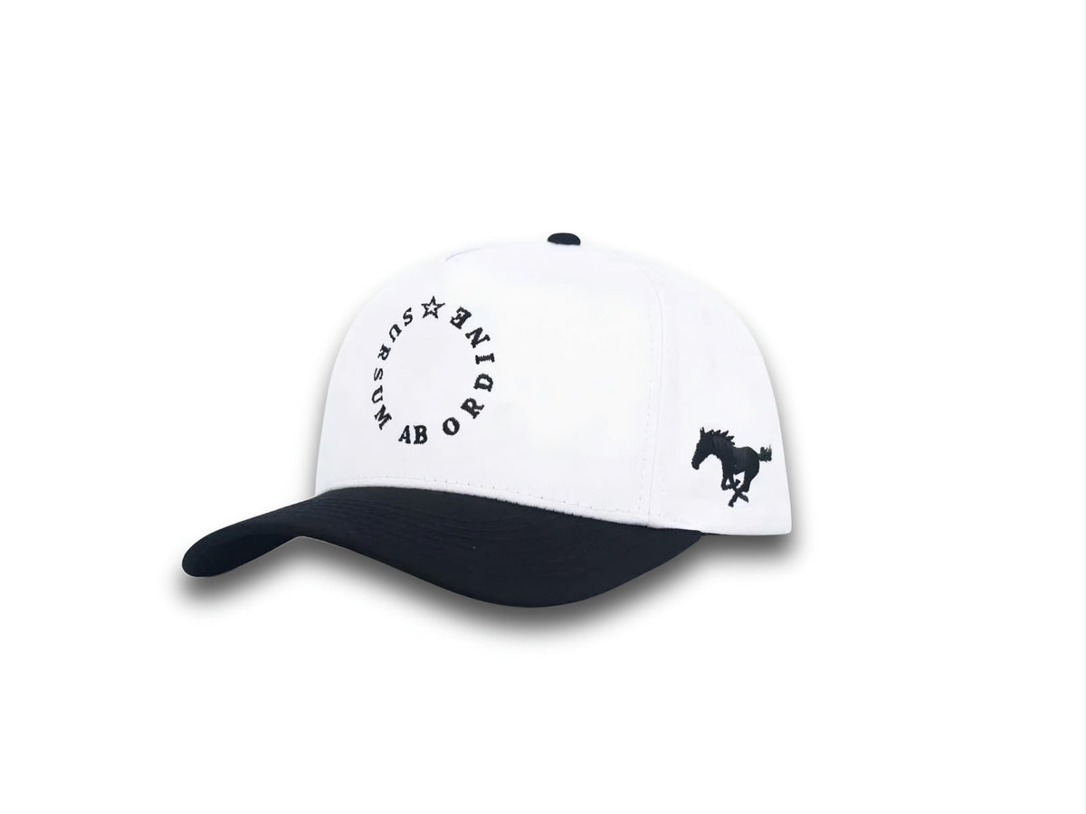 Navy Mustang Snapback Hat front view