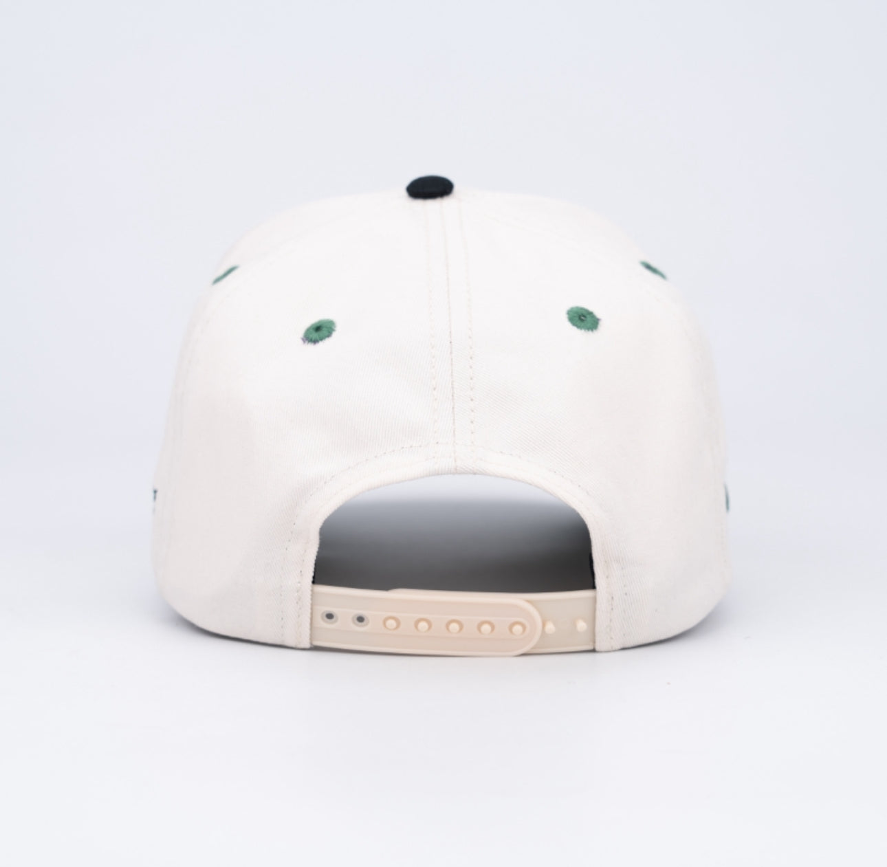 AB 5 Panel Cotton Structured SnapBack (Off-White/Black/Green)