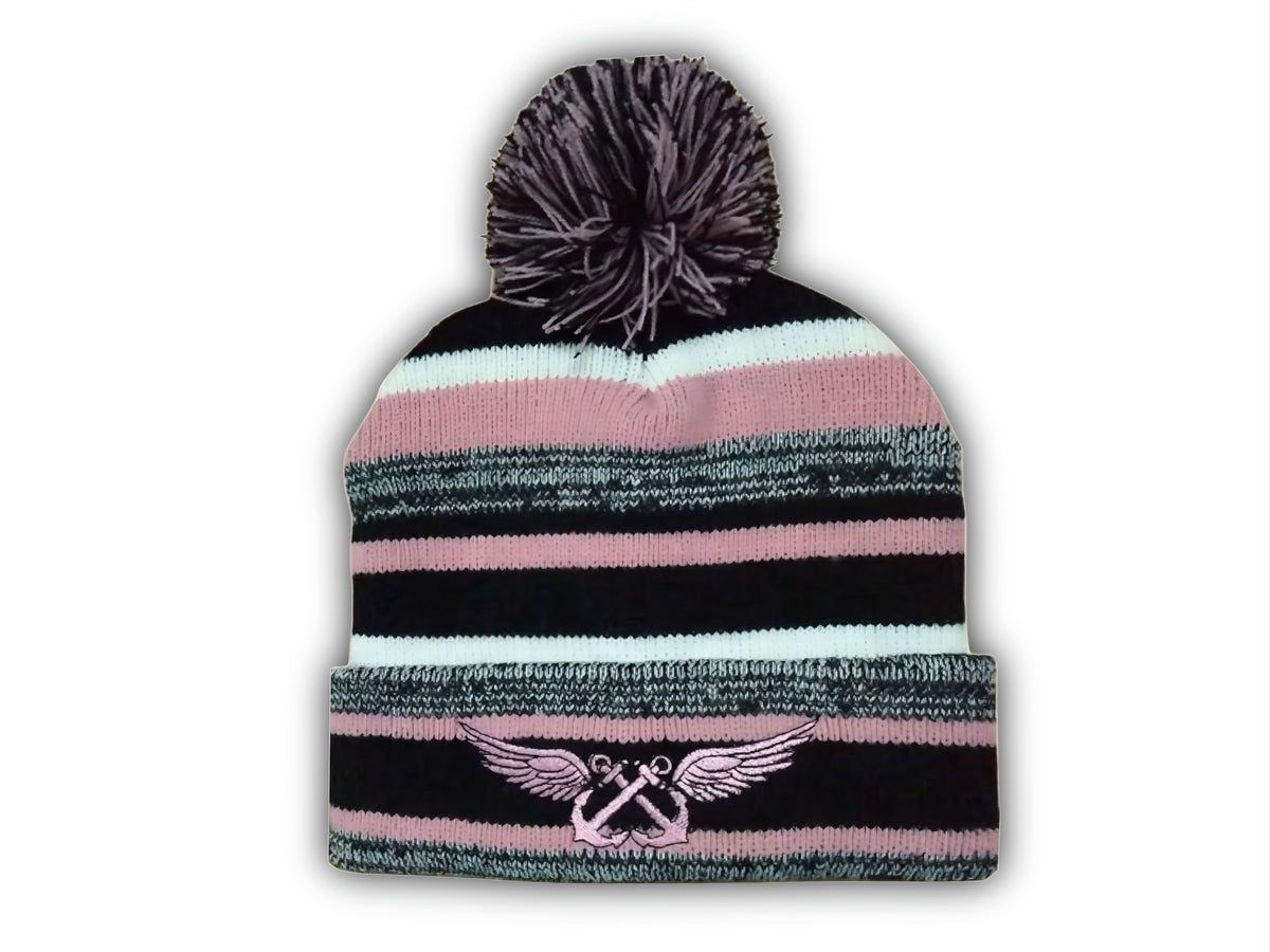 Aviation Boatswains Mate Beanie in pink with pom