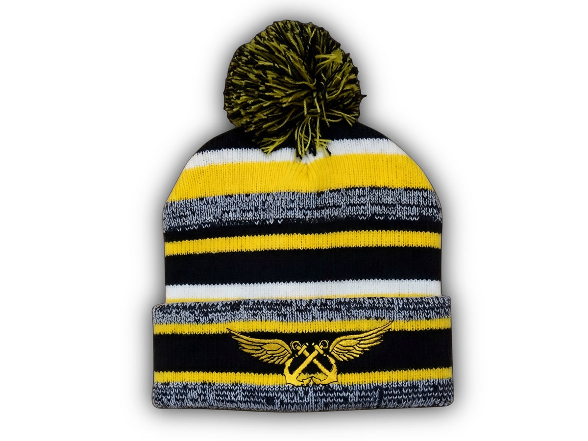 Aviation Boatswains Mate Beanie in yellow with pom