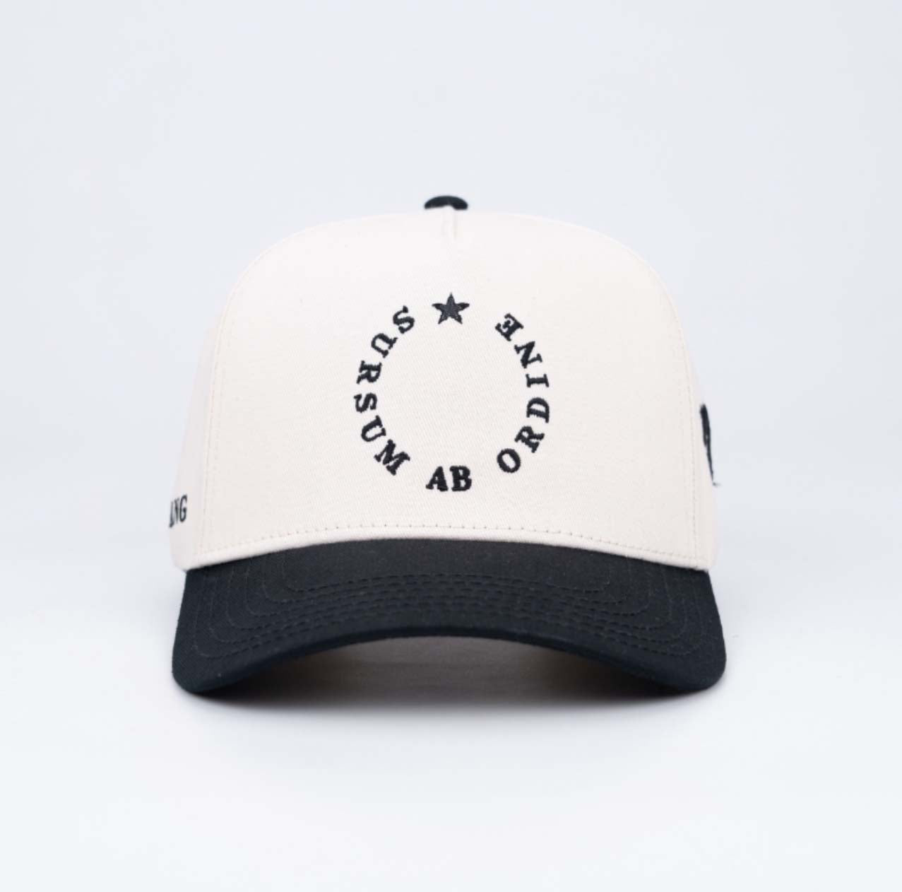 Mustang Panel Cotton Structured SnapBack (Off-White/Black)