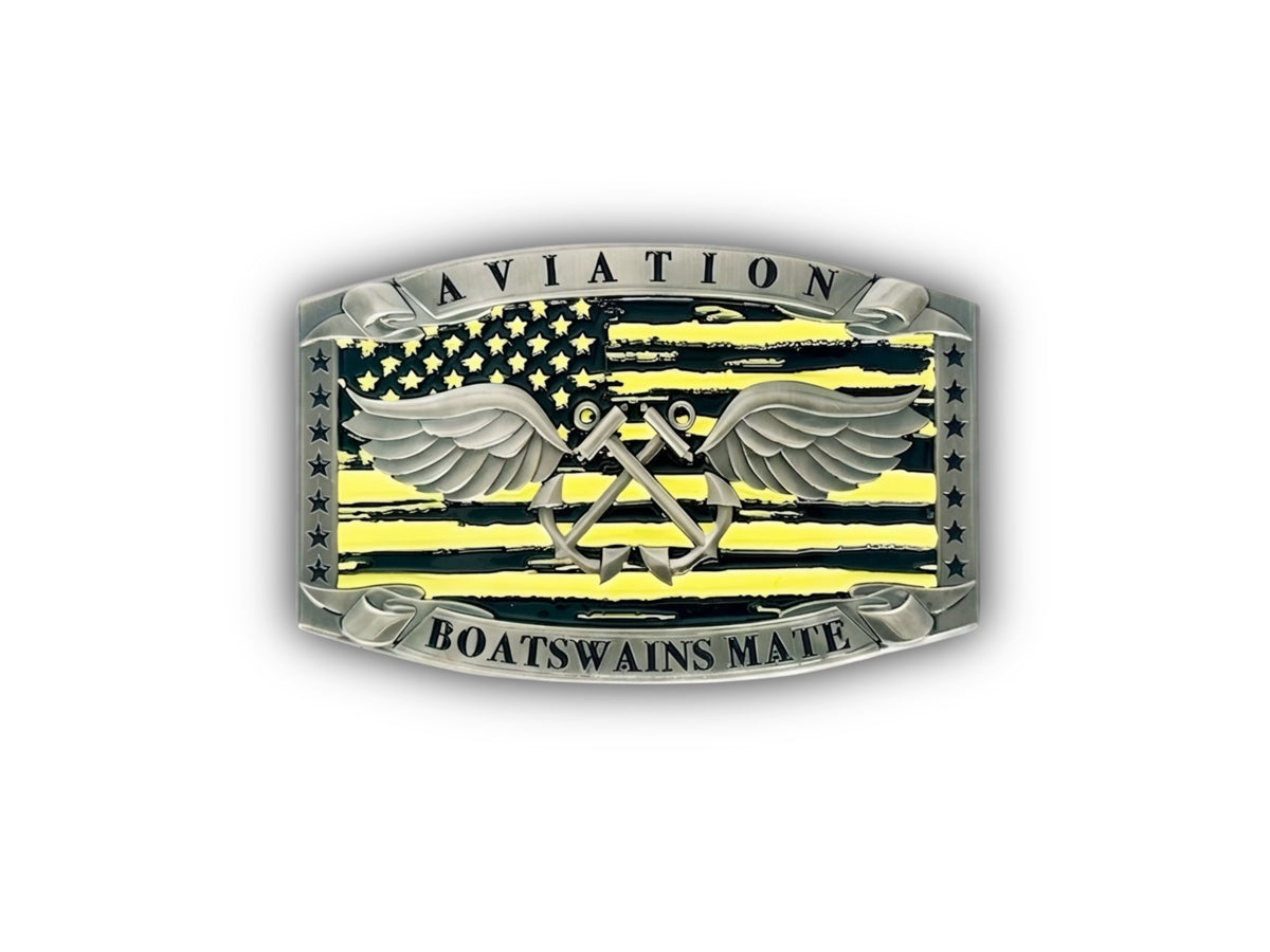 Aviation Boatswain's Mate Belt Buckle Yellow Shirt - Silver Finish | 1944 Collectibles