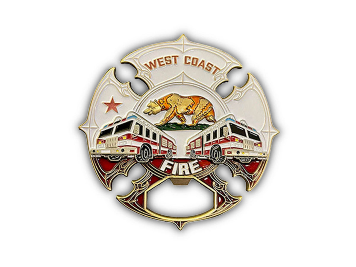 West Coast Fire Challenge Coin front design