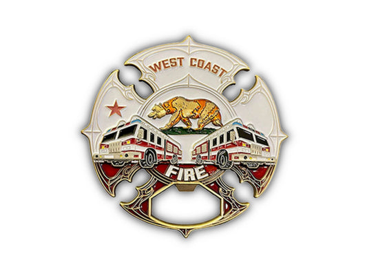 West Coast Fire Challenge Coin front design