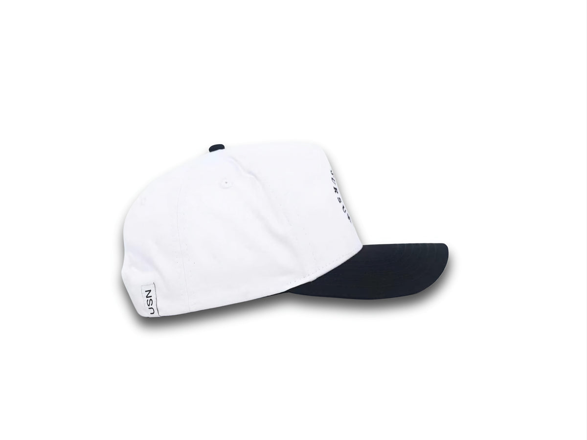 Navy Mustang Snapback Hat left view