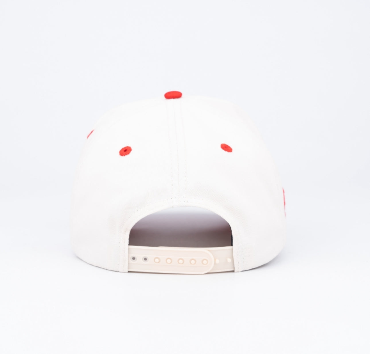 AB 5 Panel Cotton Structured SnapBack (Off-White/Black/Red)