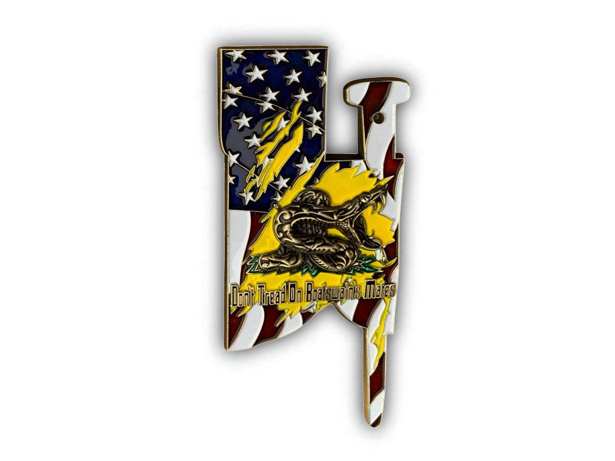 Navy Boatswains Mate Sheath Challenge Coin reverse side