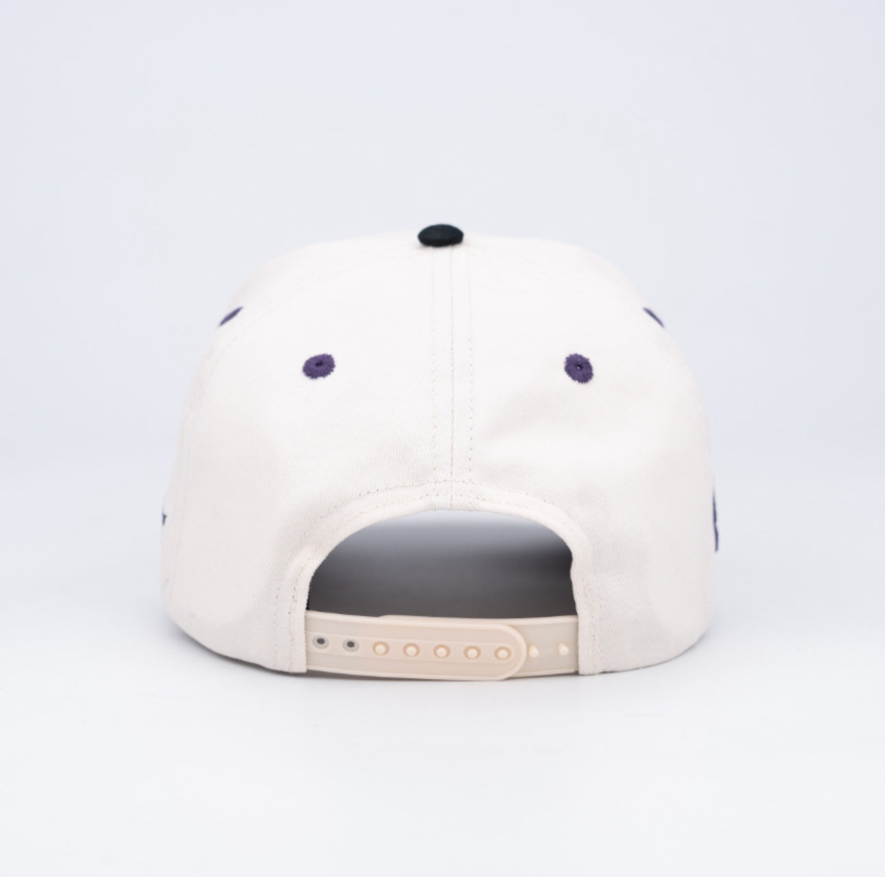 AB 5 Panel Cotton Structured SnapBack (Off-White/Black/Purple)