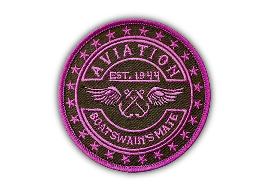 Aviation Boatswain's Mate Round Patch - Black & Purple | 1944 Collectibles