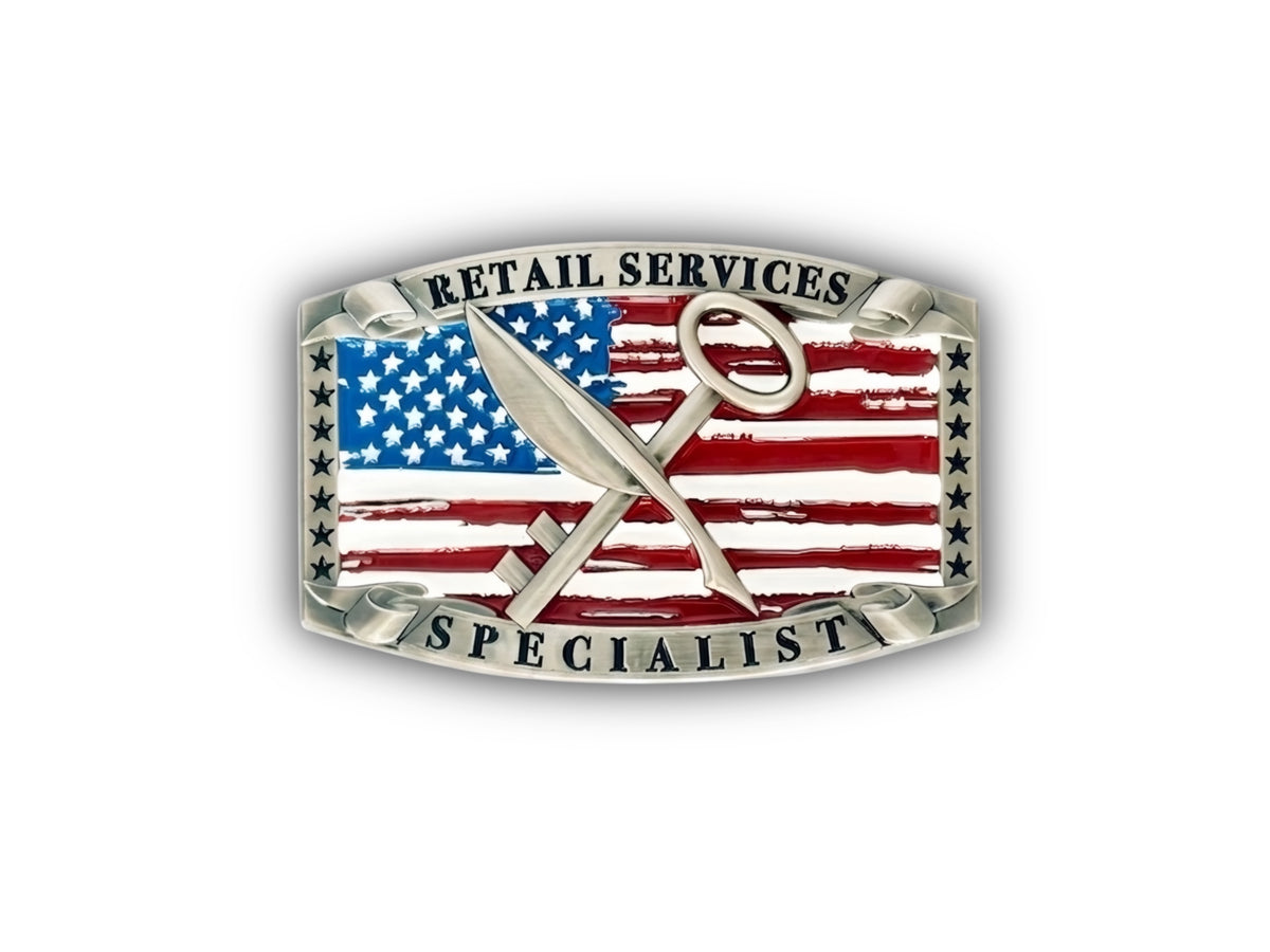 Navy Retail Services Specialist Belt Buckle