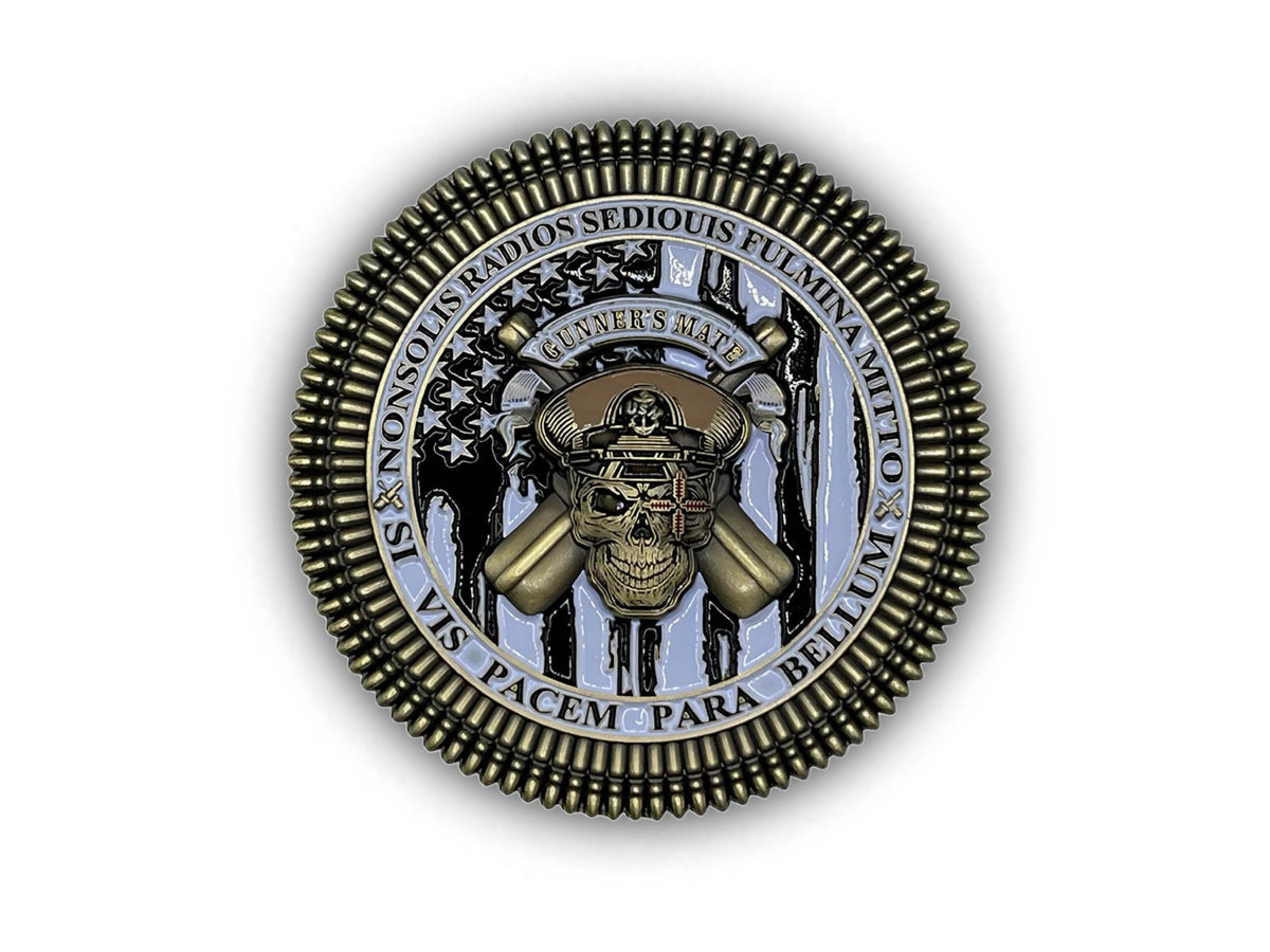 Navy Gunners Mate Challenge Coin reverse side