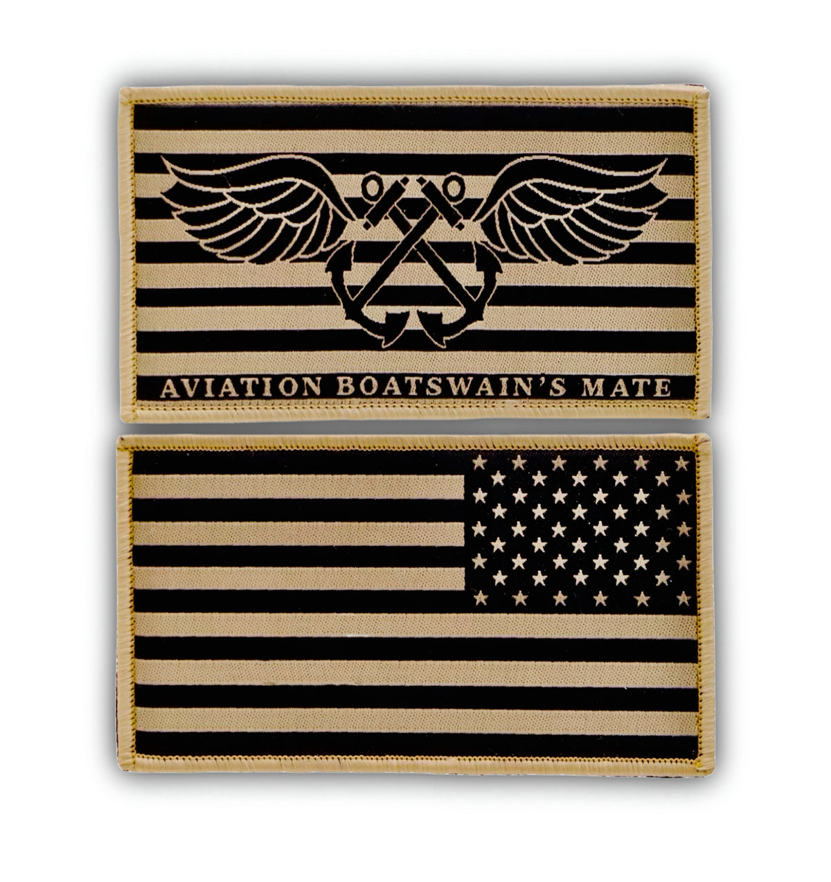 US Navy Organizational Clothing Shoulder Patch 2-piece set AB Khaki