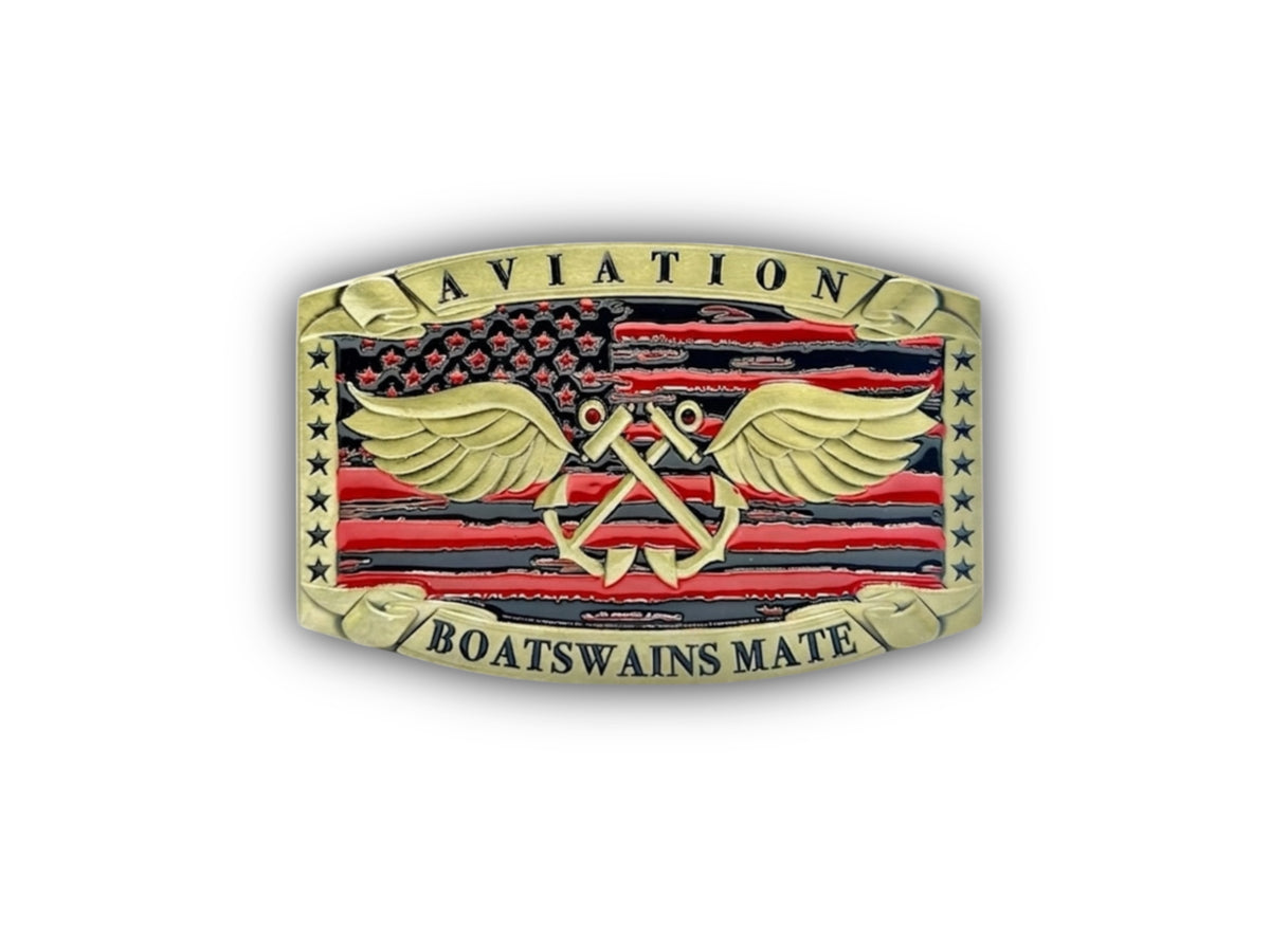 Aviation Boatswain's Mate Buckle Red Shirt - Gold Finish | 1944 Collectibles
